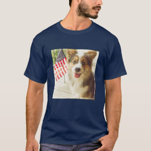 Camiseta Bebês Mais Pobres American Flag Corgi