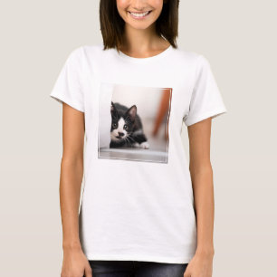 Camiseta Bebês Mais Pobres   Black & White Kitten