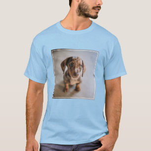Camiseta Bebês Mais Pobres   Castanho Dachshund Puppy