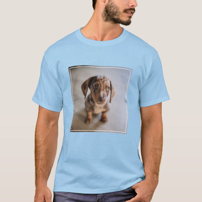Camiseta Bebês Mais Pobres | Castanho Dachshund Puppy (Frente)