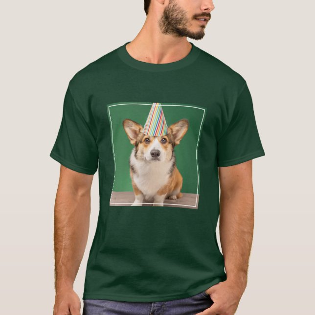 Camiseta Bebês Mais Pobres | Corgi Birthday Puppy (Frente)