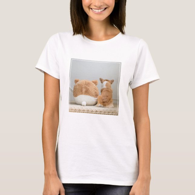Camiseta Bebês Mais Pobres | Corgi & Plush Puppy (Frente)