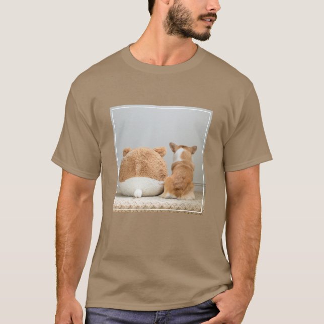 Camiseta Bebês Mais Pobres | Corgi & Plush Puppy (Frente)