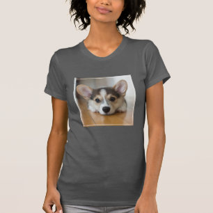 Camiseta Bebês Mais Pobres Corgi Puppy Olhando