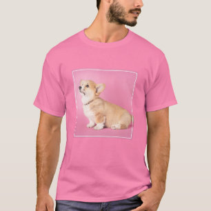 Camiseta Bebês Mais Pobres Corgi-Puppy rosa