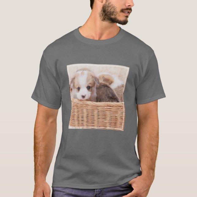 Camiseta Bebês Mais Pobres | Corgi Tiny Puppy (Frente)