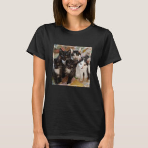 Camiseta Bebês Mais Pobres Gatinhos Pretos e Brancos