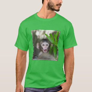 Camiseta Bebês Mais Pobres Macaco surpreso na neve