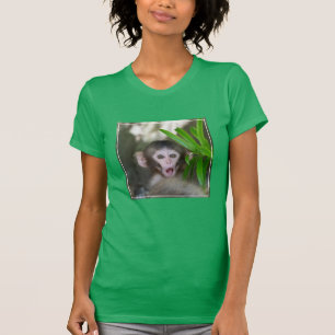 Camiseta Bebês Mais Pobres   Macaco surpreso na neve