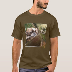 Camiseta Bebês Mais Pobres Pekingese Puppy no carro