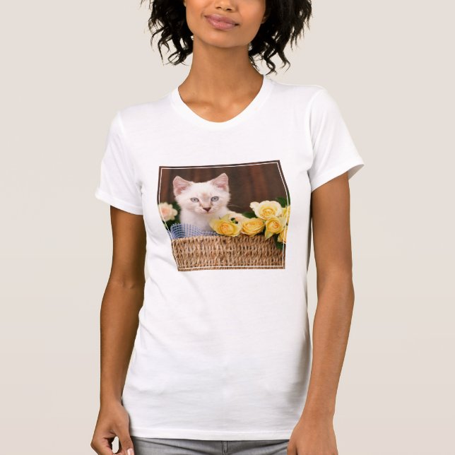 Camiseta Bebês Mais Pobres | Rosas de Kitten e Amarelo (Frente)