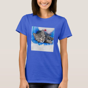 Camiseta Bebês Mais Pobres Tabby Kitten no Túnel Play