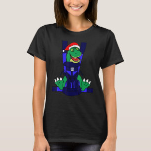 Camiseta Bebês Papais noeis T Rex Engraçado Dinossauro Boni