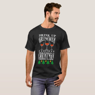 Camiseta Bebida acima de Grinches é Natal