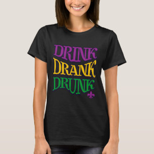 Camiseta Bebida Bebida Bebado Mardi Gras Engraçado Cerveja