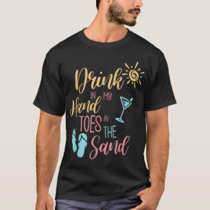 Camiseta Bebida Com As Palmas Na Areia