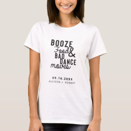 Camiseta Bebida Comida e Movimentos de Dança Ruins Data do 