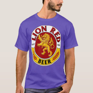 Camiseta Bebida de cerveja vermelha de leão