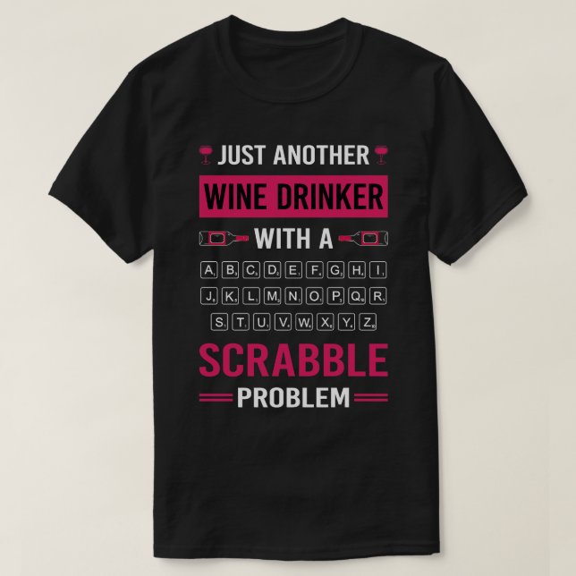 Camiseta Bebida De Vinho Scrabble (Frente do Design)