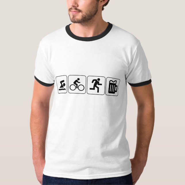 Camiseta Bebida do funcionamento da bicicleta da natação (Frente)