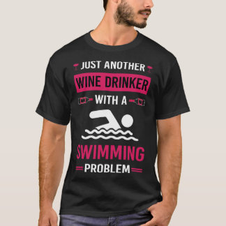 Camiseta Bebida do Vinho Nadando Natação Nadadora Nadador