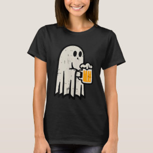 Camiseta Bebida Fantasma de Halloween Roupa Divertida e Pre