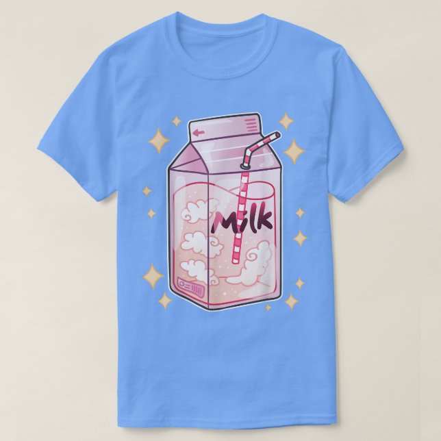 Camiseta Bebida japonesa com leite de morango Kawaii Manga  (Frente do Design)