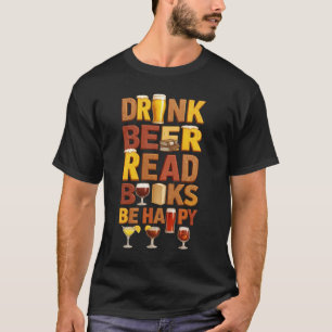 Camiseta Bebida Leitura Livros São Um Livro Feliz Para Os L