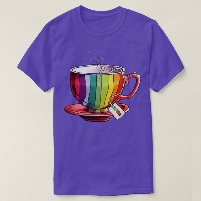 Camiseta Bebida orgulhosa de orgulho gay LGBTQ Arco-Íris Co (Frente do Design)