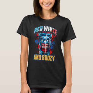 Camiseta Bebida Patriótica Americana de Uísque Vermelho Bra