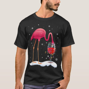 Camiseta Bebida Vinho Flamingo Rosa Engraçado No Natal G