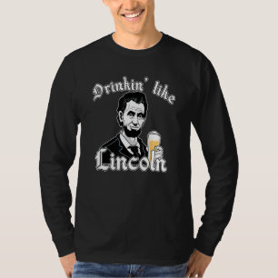 Camiseta Bebidas Como Lincoln Usa Bandeira 4 De Julho Quart