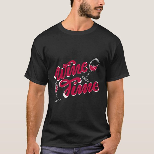 Camiseta Bebidas de Bebendo de vinho (Frente)
