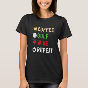 Camiseta Bebidas De Café Engraçado Com Sobremesa, Golfe, No