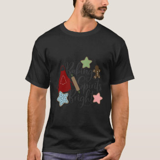 Camiseta Bebidas de Natal, Espíritos Brilhantes, Longa Capa