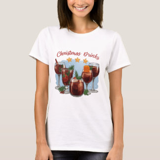 Camiseta Bebidas de Natal Impressão Aquarela | Quentão Fest