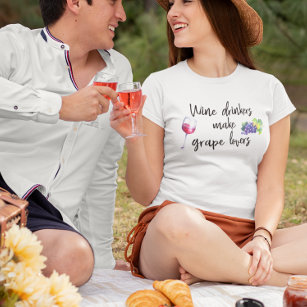 Camiseta Bebidas De Vinho Engraçam Amantes De Grama