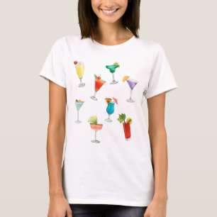 Camiseta Bebidas divertidas do coquetel arco-íris brilhante