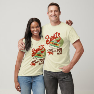 Camiseta Bebidas Que Fazem Você Se Mover   Retro Music Desi