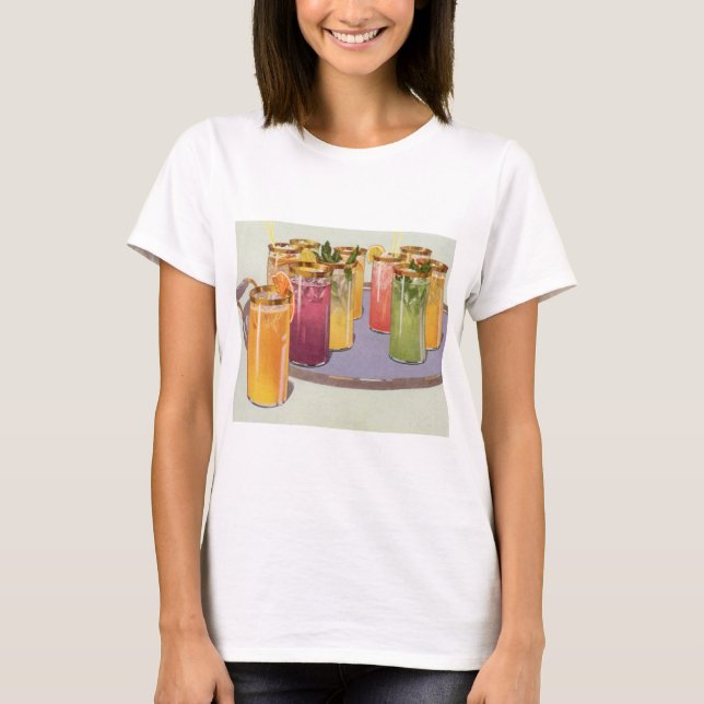 Camiseta Bebidas vegetais, bebidas com cubos de gelo em uma (Frente)
