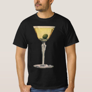 Camiseta Bebidas Vintage, Coquetel de Azeitona Martini