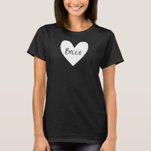 Camiseta Becca Pink Name Heart Love Women Girl Perso