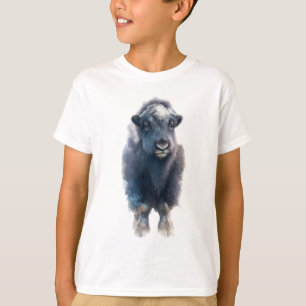 Camiseta Becerro de Boi Almiscarado Azul Retrato da Vida Se