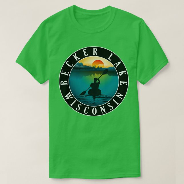 Camiseta Becker Lake Wisconsin Kayaking (Frente do Design)