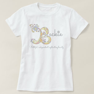 Camiseta Beckie garotas B nome significa monograma tee
