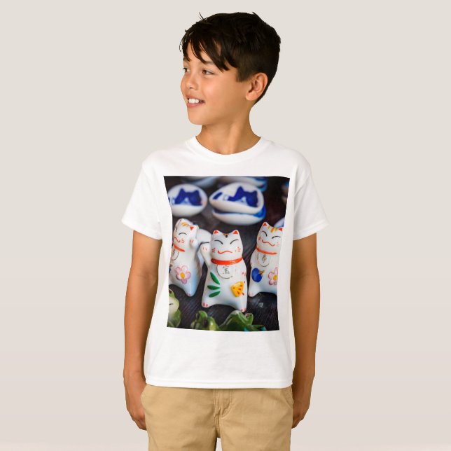 Camiseta Beckoning - figurinos de gatos (Frente Completa)