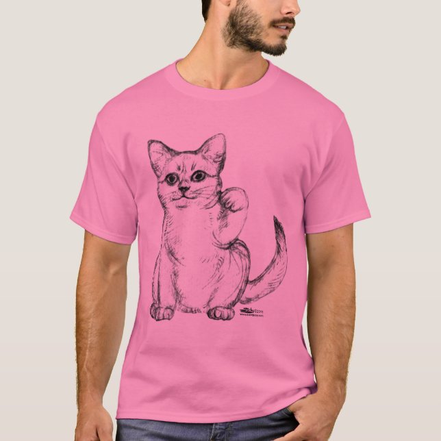 Camiseta Beckoning Kitty Cat Maneki Neko (Frente)