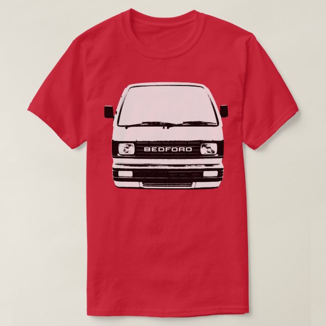 Camiseta Bedford Rascal 1980 clássico microvan monoblock a (Frente do Design)