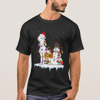 Camiseta Bedlington Terrier Dog Christmas Snowman Xmas Ligh