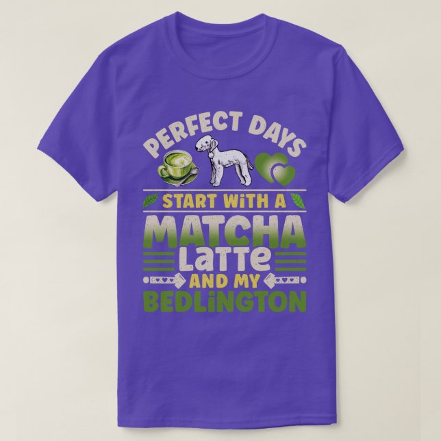 Camiseta Bedlington Terrier Matcha Latte (Frente do Design)